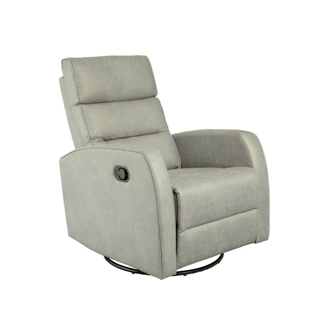 Pewter Grey recliner chair on a white background