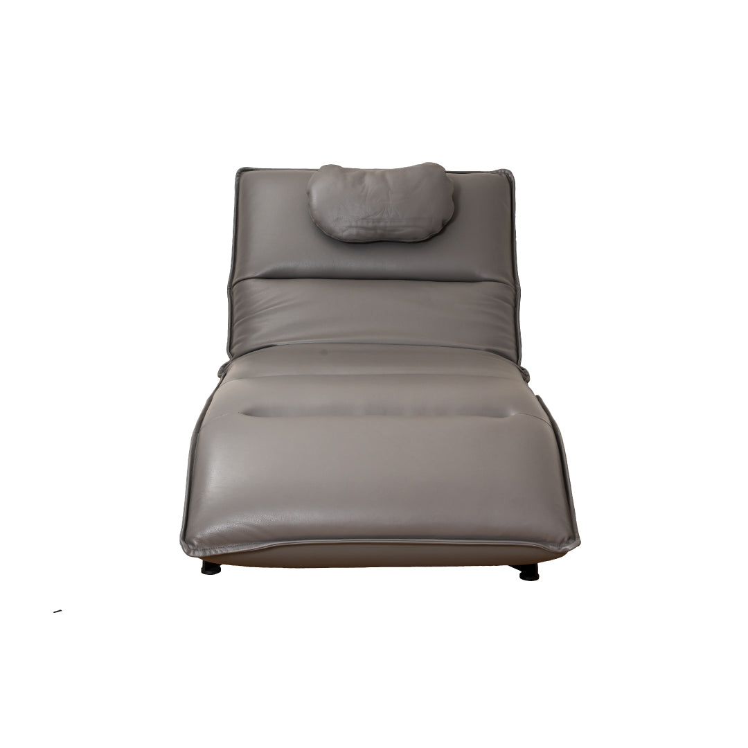Coal lounge chair with a pillow front view