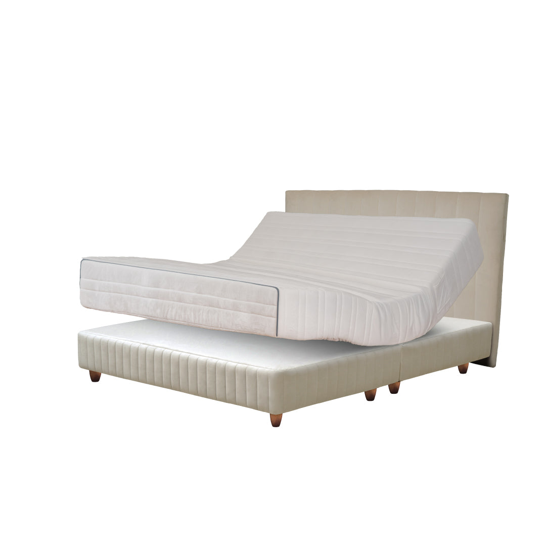 Matte White adjustable bed on a white background