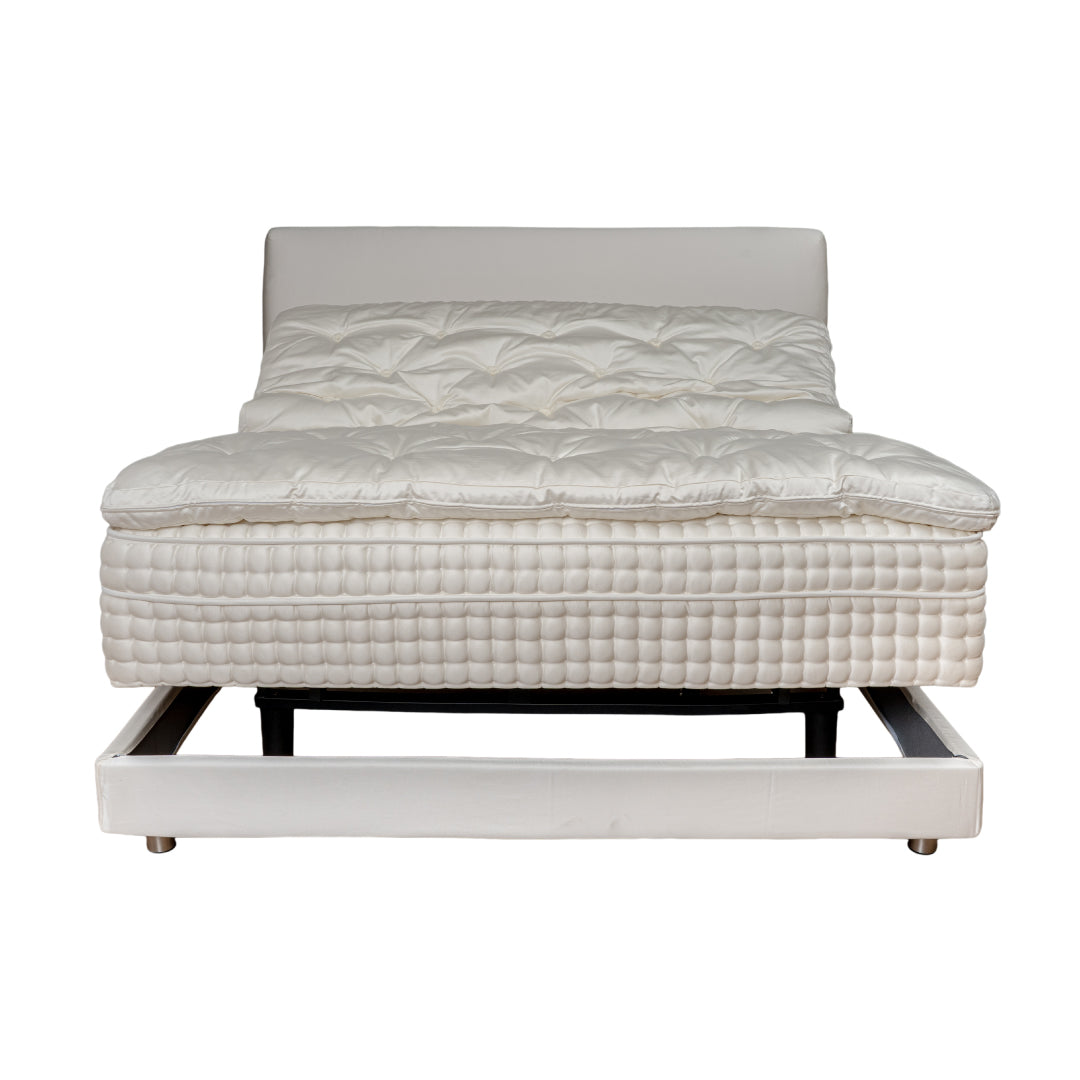 Pearl White adjustable bed on a white background